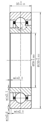 MEGE  66314 (7314В) P5 Angular Contact Ball Bearing