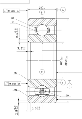 MEGE 6217 P5 Deep Groove Ball Bearing
