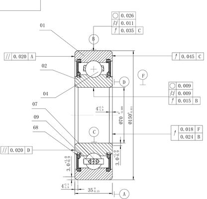 MEGE 180314 (6314-2RS) P4 Deep Groove Ball Bearing